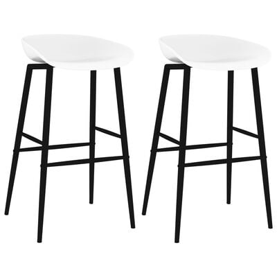 vidaXL Καρέκλες Μπαρ 2 τεμ. Λευκές