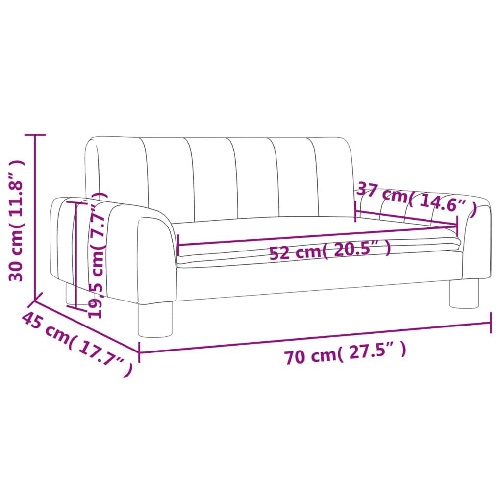 vidaXL Καναπές Παιδικός Σκούρο Γκρι 70x45x30 εκ. από Ύφασμα