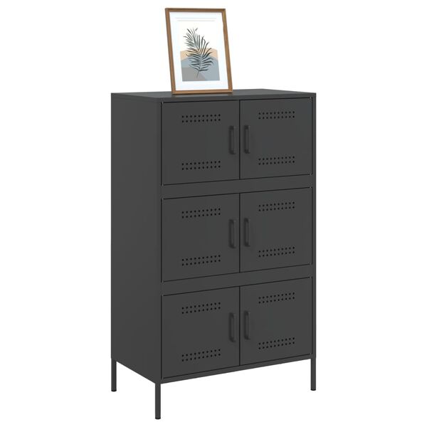 vidaXL Ντουλάπι Μαύρο 68x39x113 εκ. από Ατσάλι