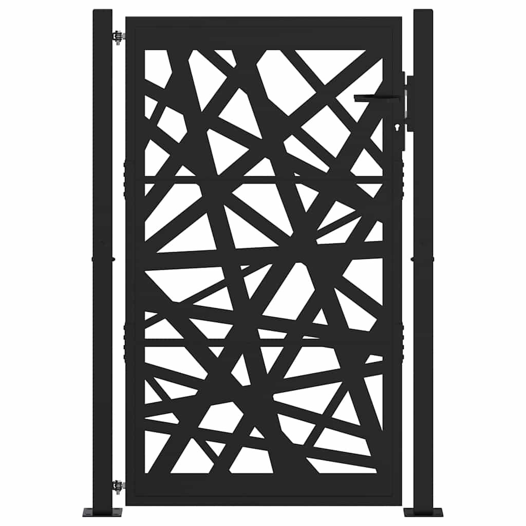 vidaXL Garden Gate Μαύρη 105x155 cm Σχέδιο Ατσάλινο Φωτιστικό