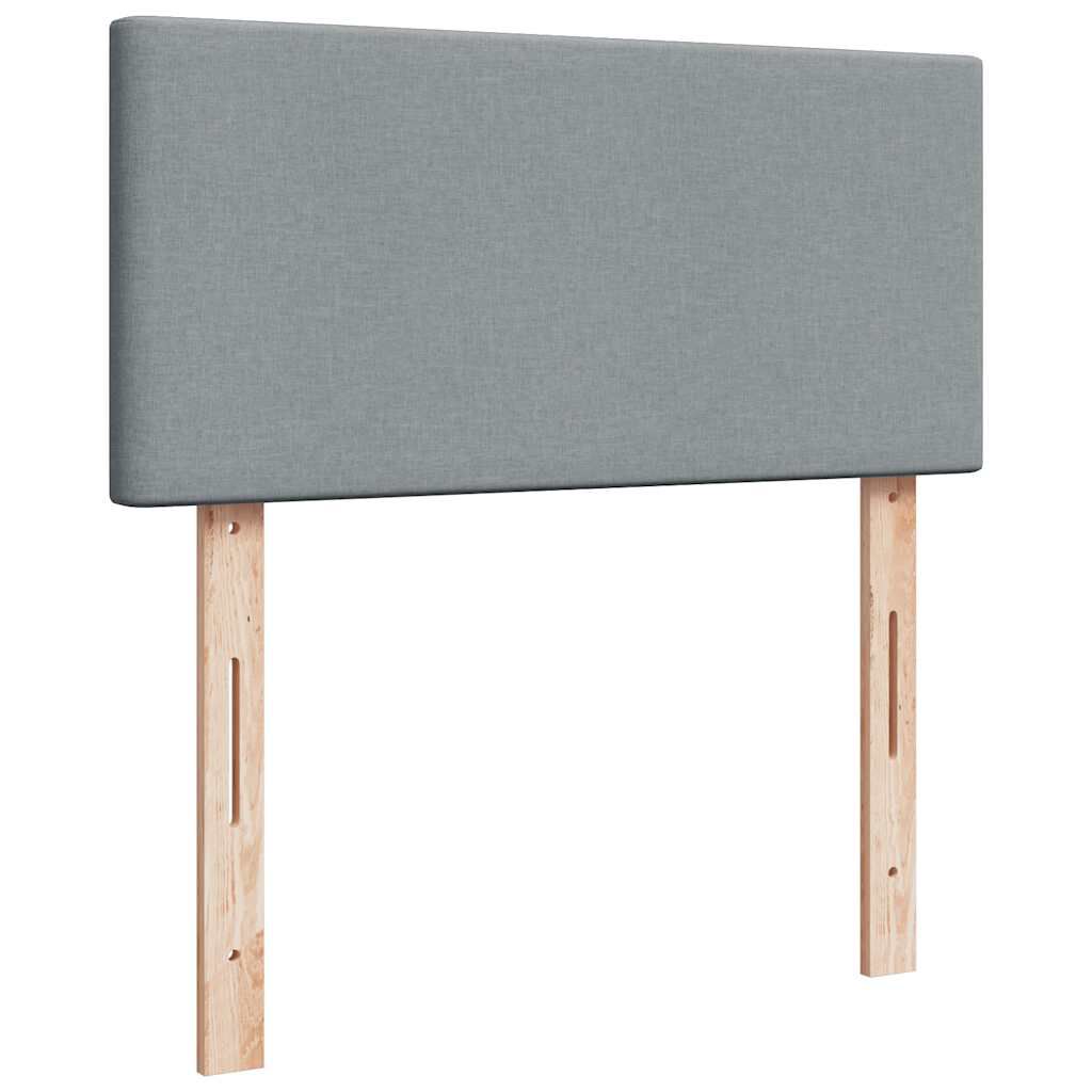 vidaXL Κρεβάτι Boxspring με Στρώμα Ανοιχτό Γκρι 100x200 εκ. Υφασμάτινο