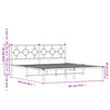vidaXL Πλαίσιο Κρεβατιού με Κεφαλάρι Μαύρο 183 x 213 εκ. Μεταλλικό