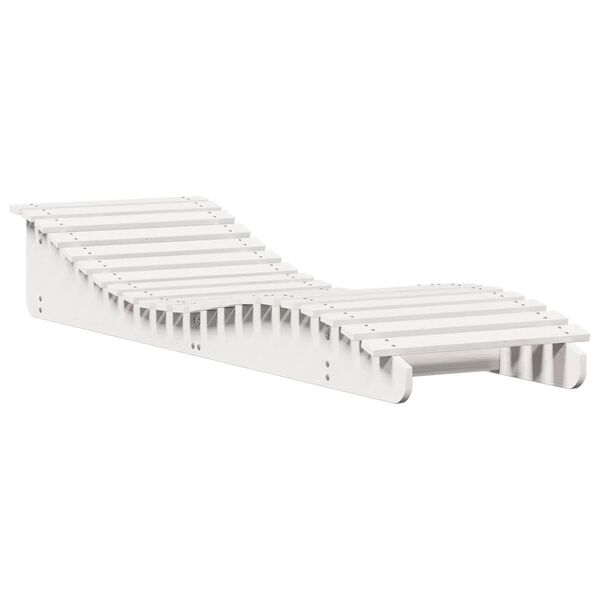 vidaXL Ξαπλώστρα Λευκό 205x60x31,5 εκ. από Μασίφ Ξύλο Πεύκου