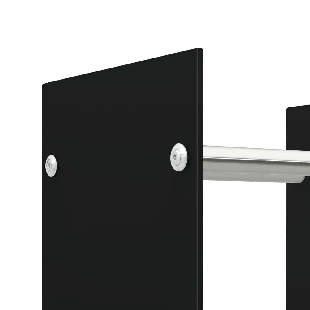 vidaXL Ράφι Καυσόξυλων Μαύρο 40 x 35 x 60 εκ. Γυάλινο