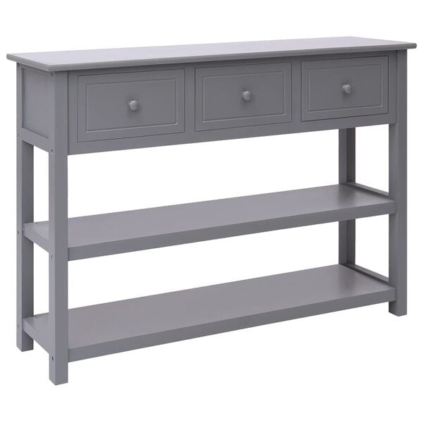 vidaXL Ντουλάπι Γκρι 108 x 30 x 76 εκ. από Μασίφ Ξύλο Παυλώνιας