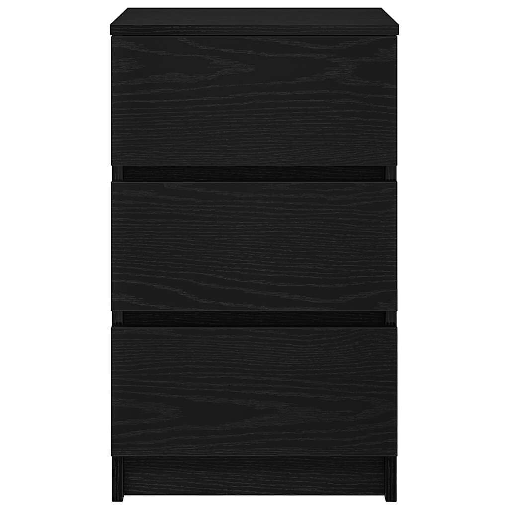 vidaXL Κομοδίνα με 3 συρτάρια 2 τεμάχια Μαύρο 39x35x65 εκ.