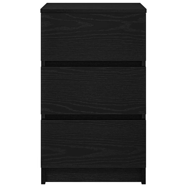 vidaXL Κομοδίνα με 3 συρτάρια 2 τεμάχια Μαύρο 39x35x65 εκ.