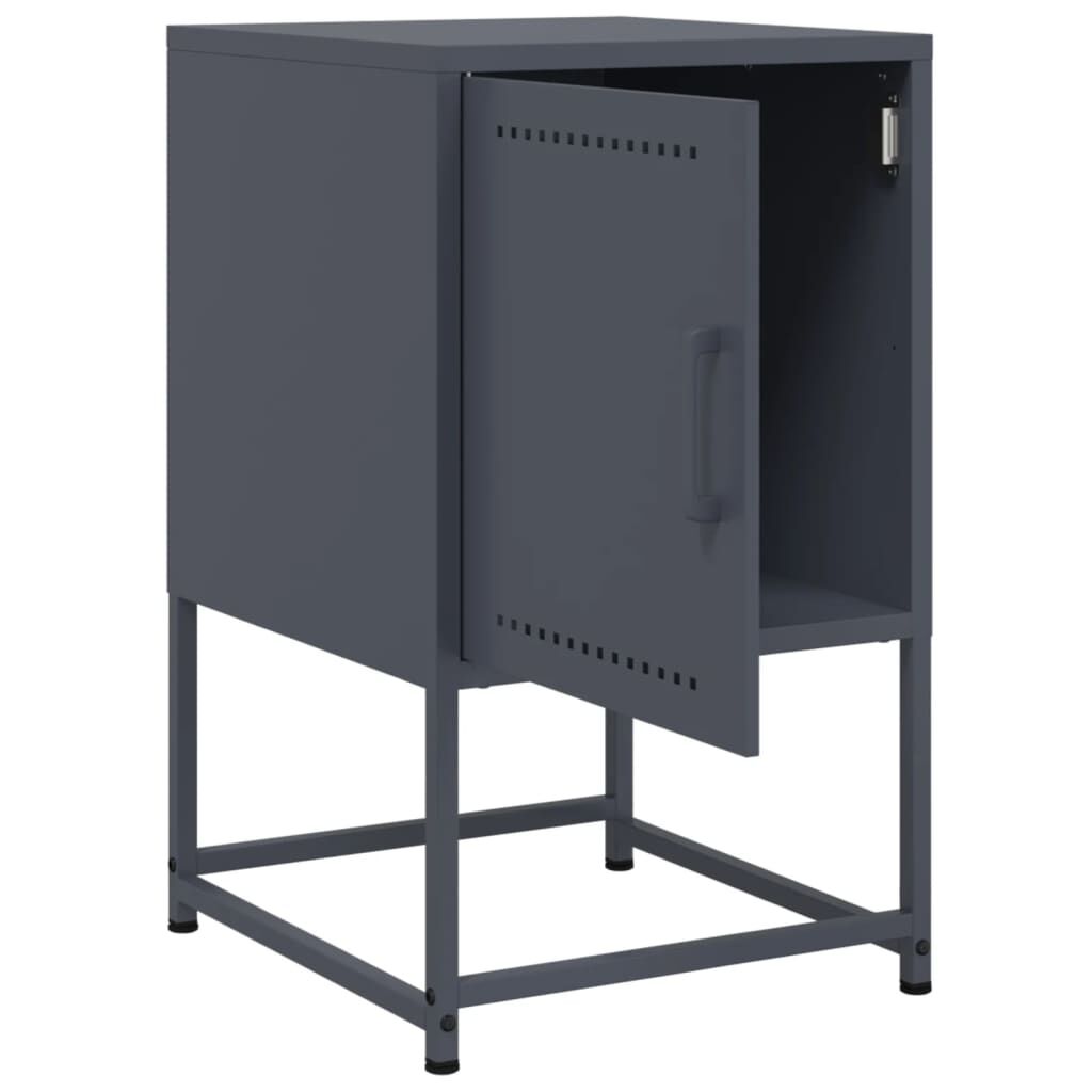 vidaXL Κομοδίνο Ανθρακί 36 x 39 x 60,5 εκ. Ατσάλινο
