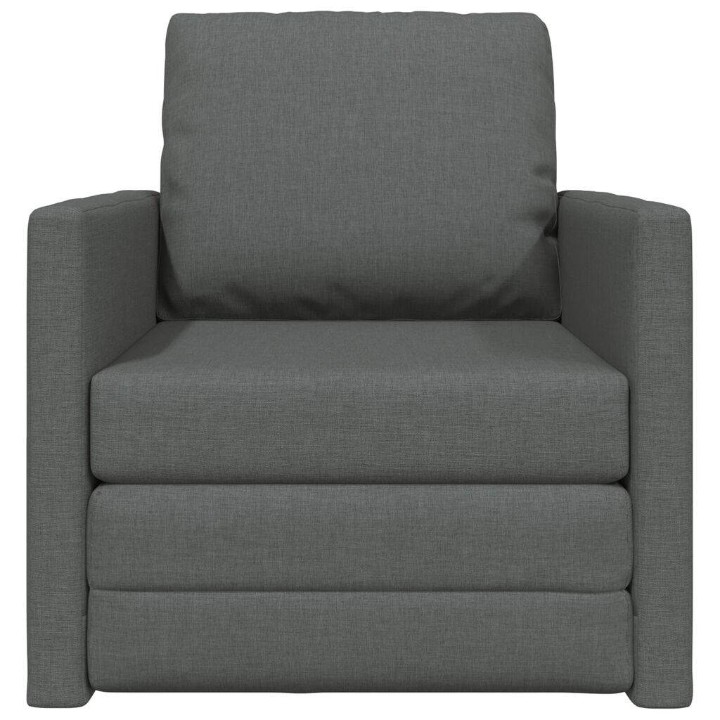vidaXL Καναπές-Κρεβάτι Δαπέδου 2 σε 1 Σκ. Γκρι 112x174x55 εκ. Ύφασμα