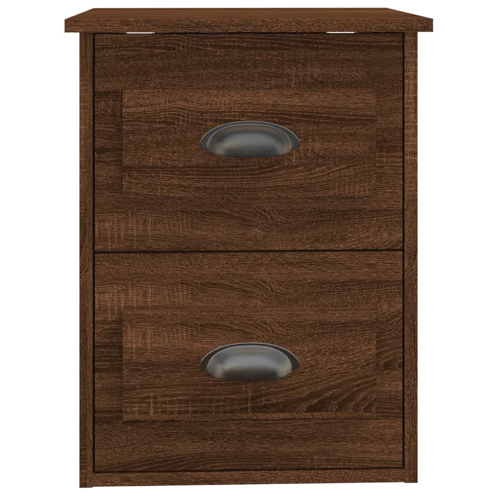 vidaXL Κομοδίνα Επιτοίχια 2 τεμ. Καφέ Δρυς 41,5x36x53 εκ.