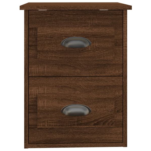 vidaXL Κομοδίνα Επιτοίχια 2 τεμ. Καφέ Δρυς 41,5x36x53 εκ.