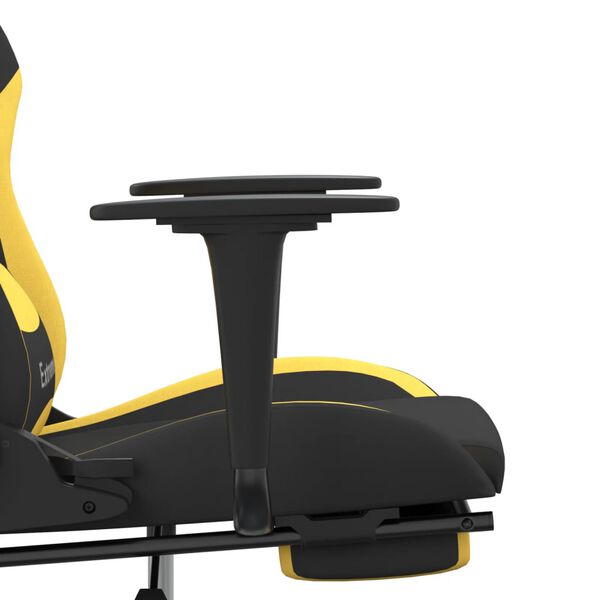 vidaXL Καρέκλα Gaming Μαύρη/Κίτρινο Ύφασμα με Υποπόδιο
