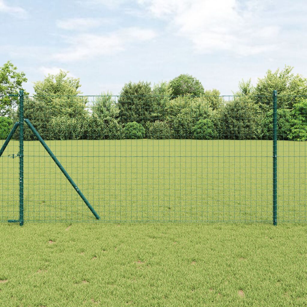 VidaXL Στυλίδια 26 τεμάχια Πράσινο Ø32 mm 150 cm Γαλβανισμένο Ατσάλι