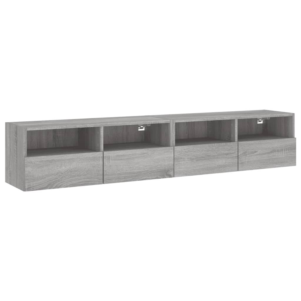 vidaXL Ντουλάπια Τοίχου Τηλ. 2 τεμ. Γκρι Sonoma 80x30x30εκ. Επεξ. Ξύλο