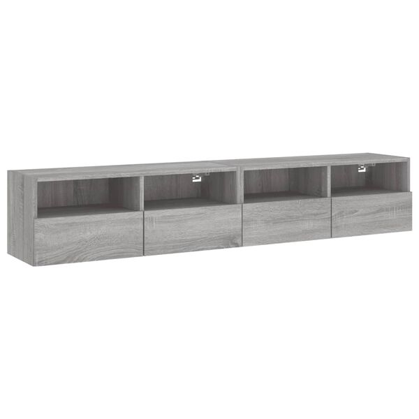 vidaXL Ντουλάπια Τοίχου Τηλ. 2 τεμ. Γκρι Sonoma 80x30x30εκ. Επεξ. Ξύλο