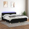 vidaXL &Kappa;&rho;&epsilon;&beta;ά&tau;&iota; Boxspring &mu;&epsilon; &Sigma;&tau;&rho;ώ&mu;&alpha; & LED &Mu;&alpha;ύ&rho;&omicron; 180x200 &epsilon;&kappa;. &Upsilon;&phi;&alpha;&sigma;&mu;ά&tau;&iota;&nu;&omicron;