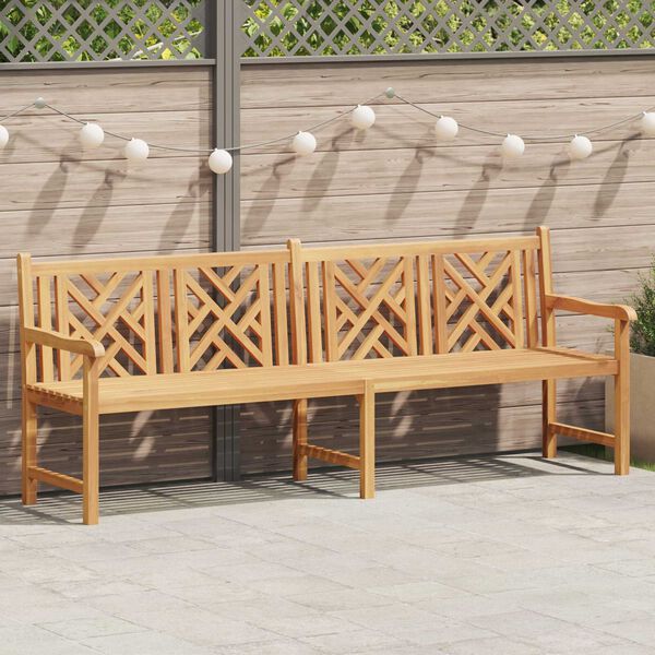 vidaXL Παγκάκι κήπου Καφέ 228 x 60 x 90 εκ Μασίφ ξύλο teak