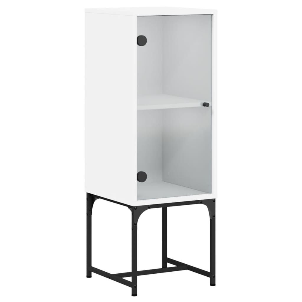 vidaXL Βοηθητικό Ντουλάπι Λευκό 35x37x100 εκ. με Γυάλινες Πόρτες