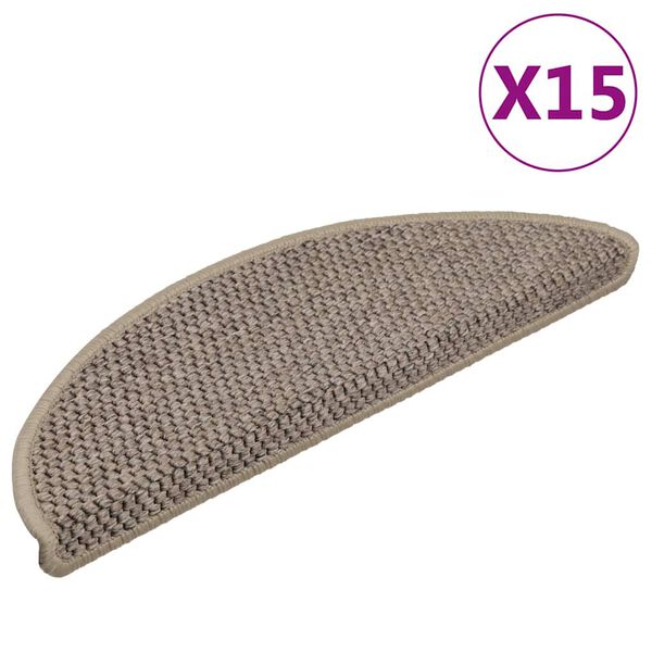 vidaXL Πατάκια Σκάλας Αυτοκόλλητα 15 τεμ Όψη Σιζάλ 56x17x3εκ