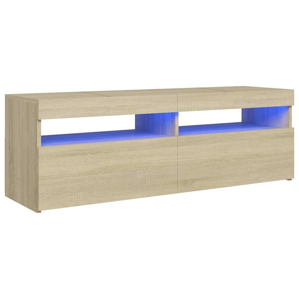 vidaXL Έπιπλο Τηλεόρασης με LED Sonoma Δρυς 120x35x40 εκ.