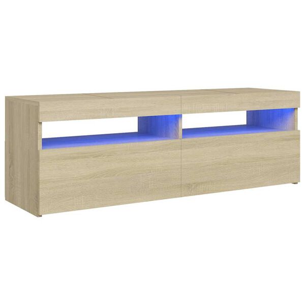 vidaXL Έπιπλο Τηλεόρασης με LED Sonoma Δρυς 120x35x40 εκ.