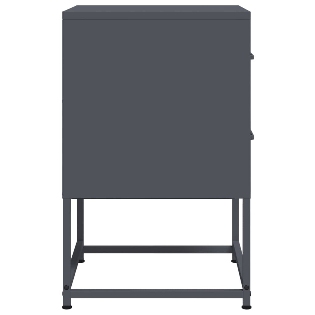 vidaXL Κομοδίνο Ανθρακί 36 x 39 x 60,5 εκ. Ατσάλινο