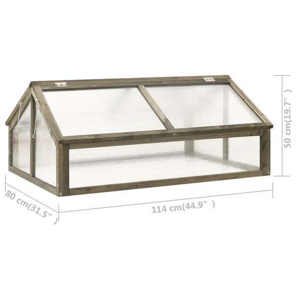vidaXL Θερμοκήπιο Γκρι 114 x 80 x 50 εκ. από Ξύλο Ελάτης