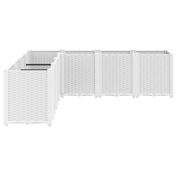 vidaXL Ζαρντινιέρα Κήπου Λευκή 160x160x53 εκ. Πολυπροπυλένιο