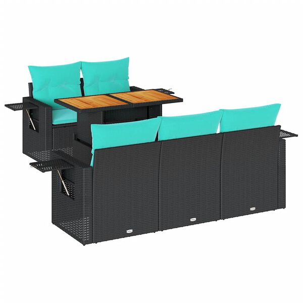 vidaXL &Kappa;&alpha;&nu;&alpha;&pi;έ&sigmaf; &Kappa;ή&pi;&omicron;&upsilon; 6 &Tau;&epsilon;&mu;&alpha;&chi;ί&omega;&nu; &Mu;&alpha;ύ&rho;&omicron; &alpha;&pi;ό &Sigma;&upsilon;&nu;&theta;&epsilon;&tau;&iota;&kappa;ό &Rho;&alpha;&tau;ά&nu; &mu;&epsilon; &Mu;&alpha;&xi;&iota;&lambda;ά&rho;&iota;&alpha;