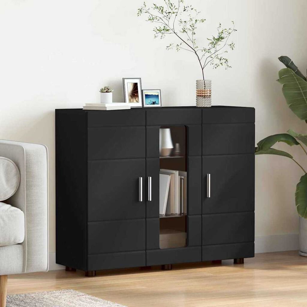 vidaXL Πλαϊνό γραφείο Μαύρο 55.5 x 29 x 100 εκ Επεξεργασμένο ξύλο