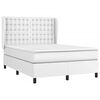 vidaXL Κρεβάτι Boxspring με Στρώμα Λευκό 140x190εκ.από Συνθετικό Δέρμα