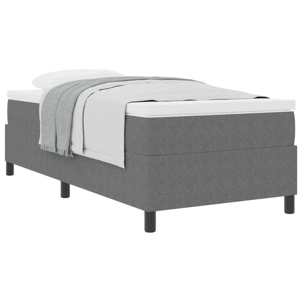 vidaXL Κρεβάτι Box Spring με Στρώμα Γκρι Μονό Βελούδο