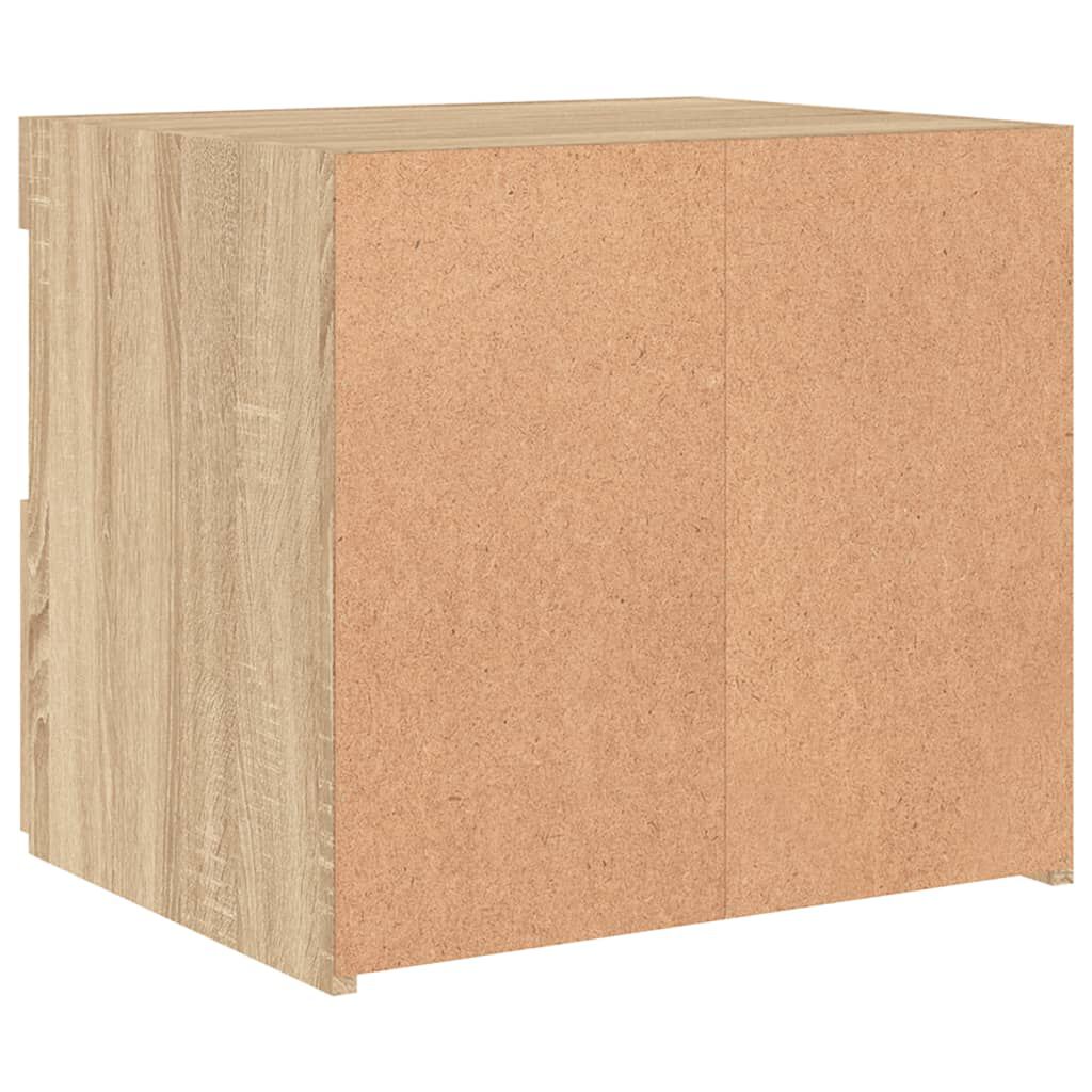 vidaXL Κομοδίνο με Φώτα LED Sonoma Δρυς 50 x 40 x 45 εκ.