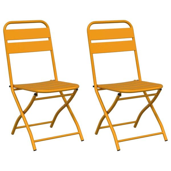 vidaXL Πτυσσόμενη Καρέκλα Κήπου 2 pcs Μουσταρδί 55 x 56.5 x 91εκ