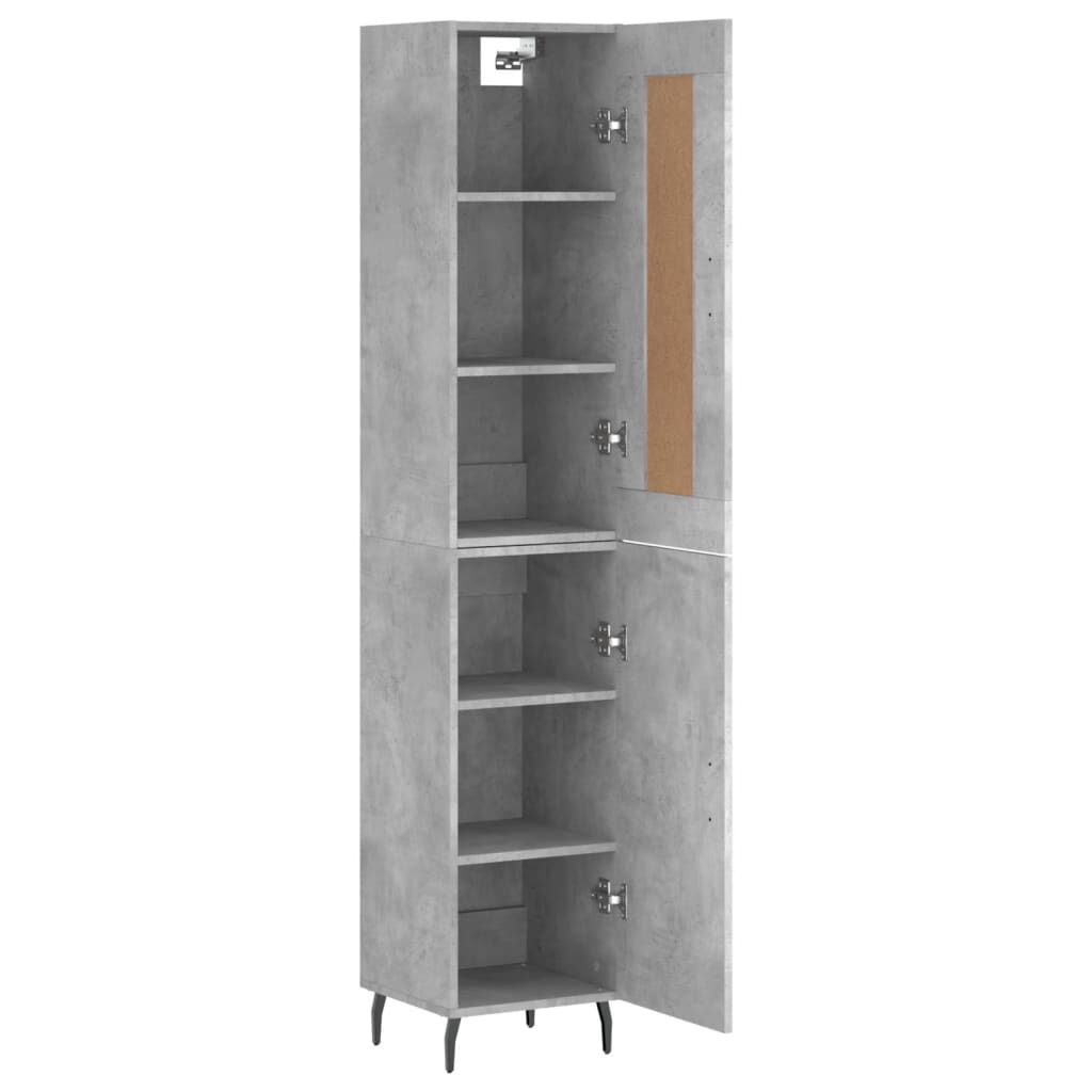 vidaXL Ντουλάπι Γκρι Σκυροδέματος 34,5x34x180 εκ. Επεξεργασμένο Ξύλο
