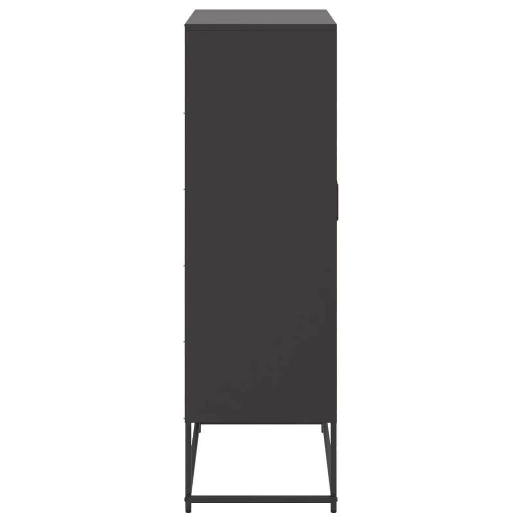 vidaXL Ντουλάπι Μαύρο 68,5x38,5x123,5 εκ. από Ατσάλι