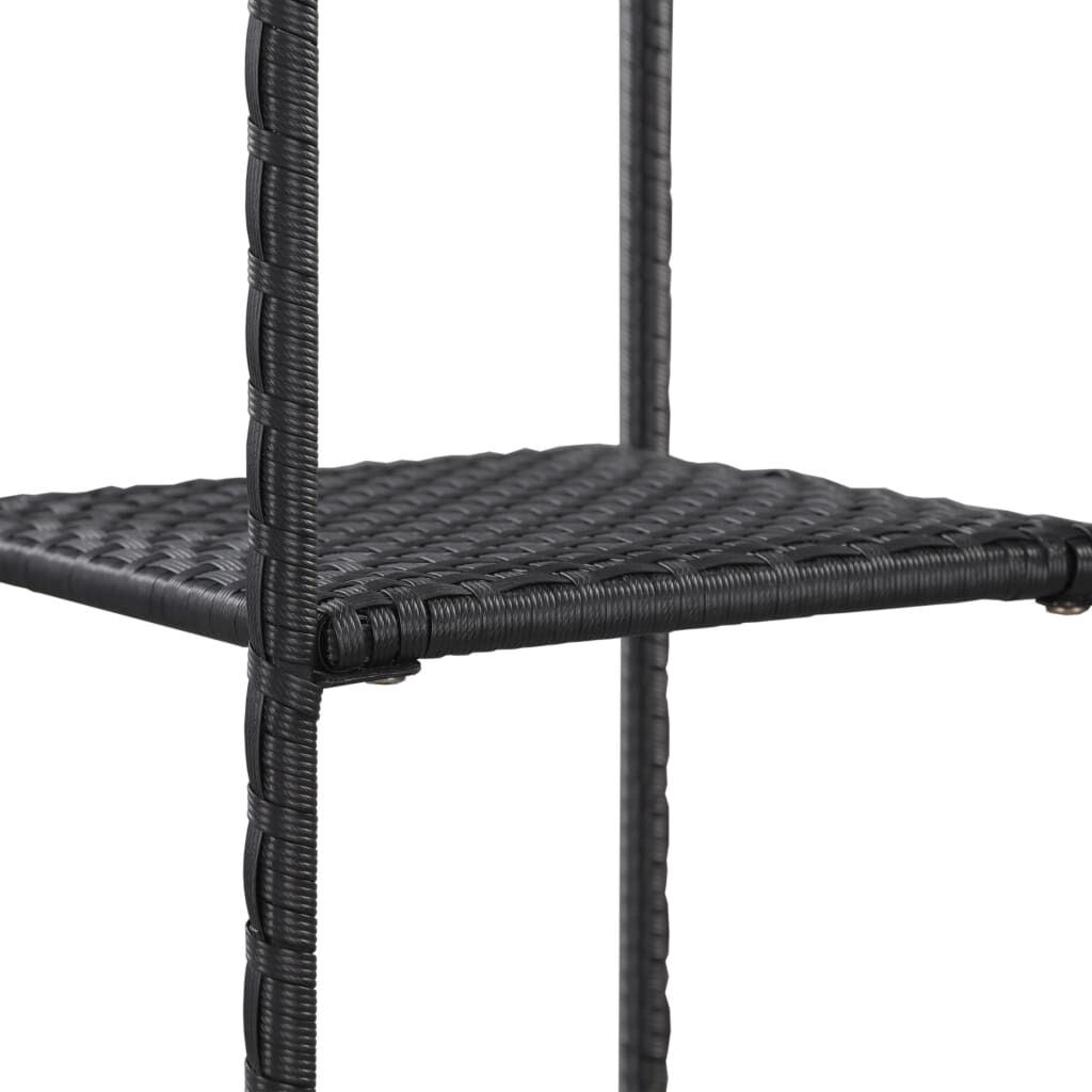 vidaXL Ραφιέρα Αποθήκευσης Μαύρη 30x30x90 εκ. από Συνθετικό Ρατάν