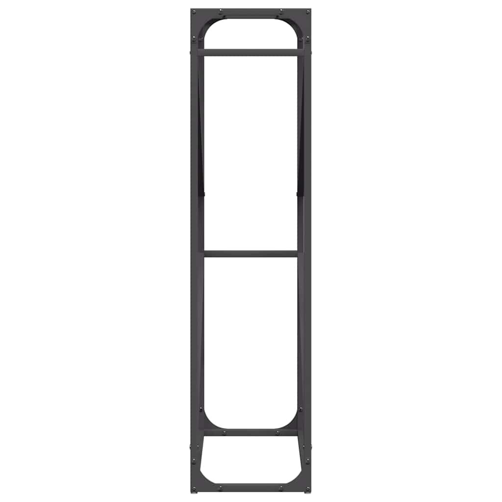 vidaXL Ράφι για καυσόξυλα Μαύρο 60x25x100 εκ. Ατσάλι ψυχρής έλασης
