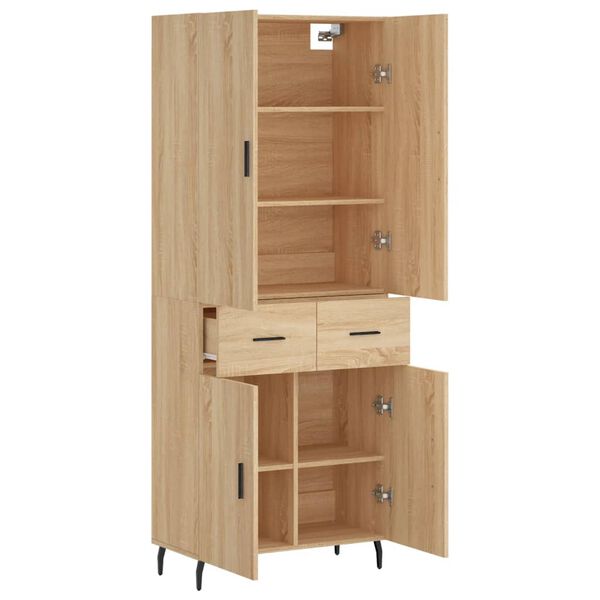 vidaXL Ντουλάπι Sonoma δρυς 69,5 x 34 x 180 εκ. από Επεξεργασμένο Ξύλο
