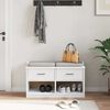 vidaXL Πάγκος διαδρόμου "SANDNES" Λευκό 87x40x50 εκ. Πεύκο μασίφ ξύλο