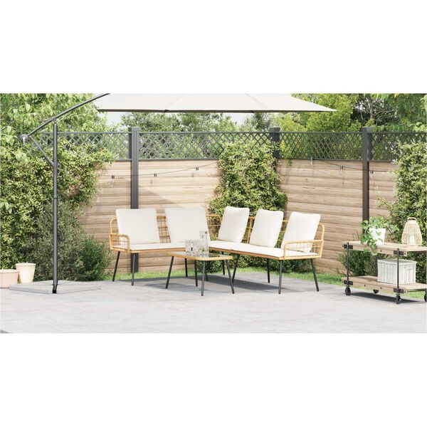 vidaXL L-Σχηματισμένος Καναπές Φυσικός 231x173x78 εκ Συνθετικό Ρατάν