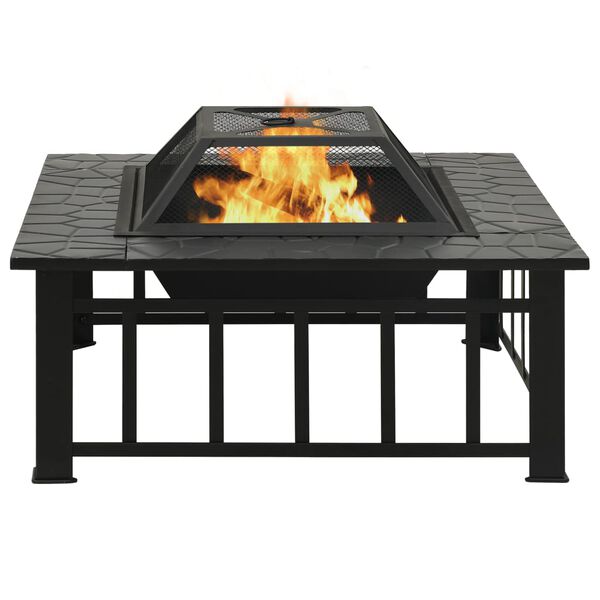 vidaXL Τζάκι Εξωτερικού Χώρου με Σκαλιστήρι 79x79x46,5 εκ. Ατσάλινο