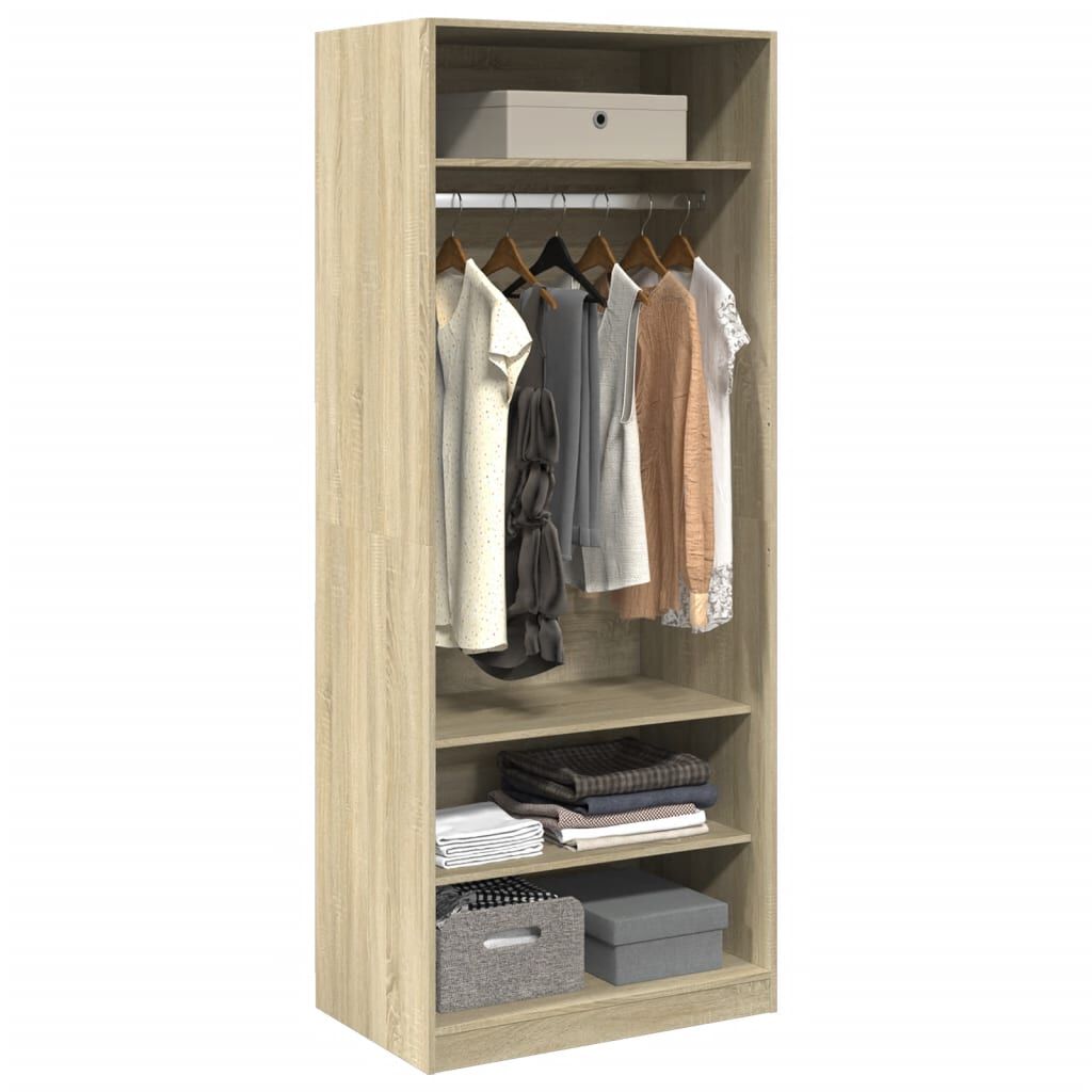 vidaXL Ντουλάπα Χρώμα Sonoma Δρυς 80x50x200 εκ. από Επεξ. Ξύλο