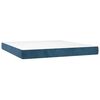 vidaXL Κρεβάτι Boxspring με Στρώμα Σκούρο Μπλε 160x200 εκ. Βελούδινο