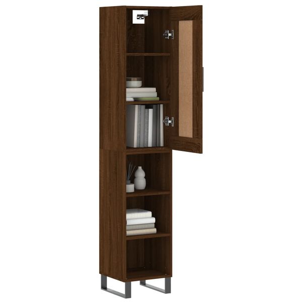 vidaXL Ντουλάπι Καφέ Δρυς 34,5 x 34 x 180 εκ. από Επεξεργασμένο Ξύλο