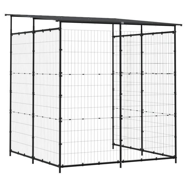 vidaXL Αποθήκη Ποδηλάτων Μαύρη 190 x 190 x 222 εκ. Ατσάλινη
