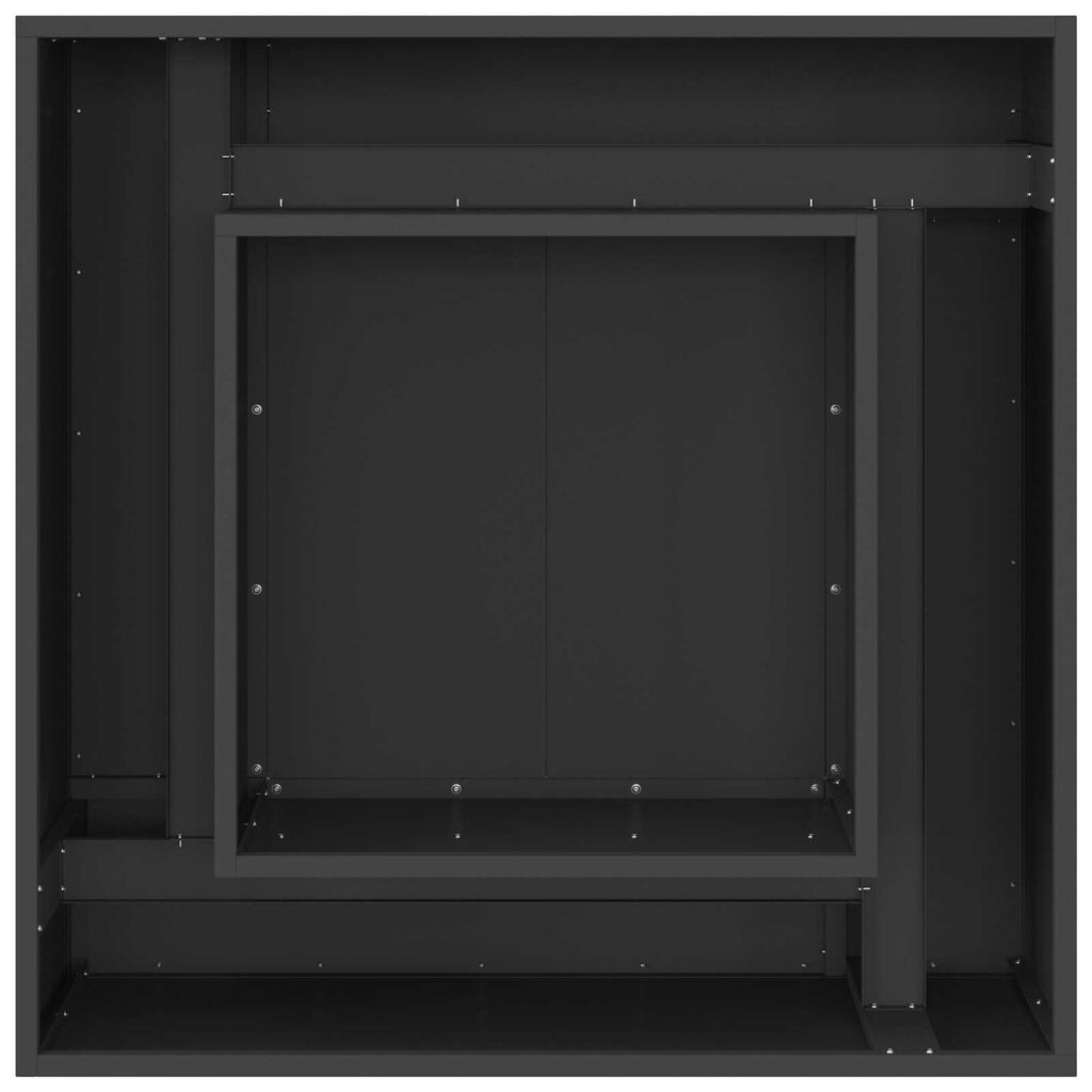 vidaXL Φουτουράκι Τετράγωνο Μαύρο 80x80x40 εκ. Ατσάλι