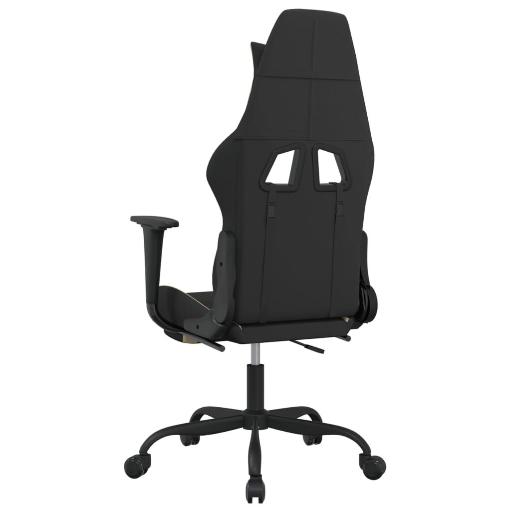 vidaXL Καρέκλα Gaming Μαύρο και κρεμ Ύφασμα με Υποπόδιο
