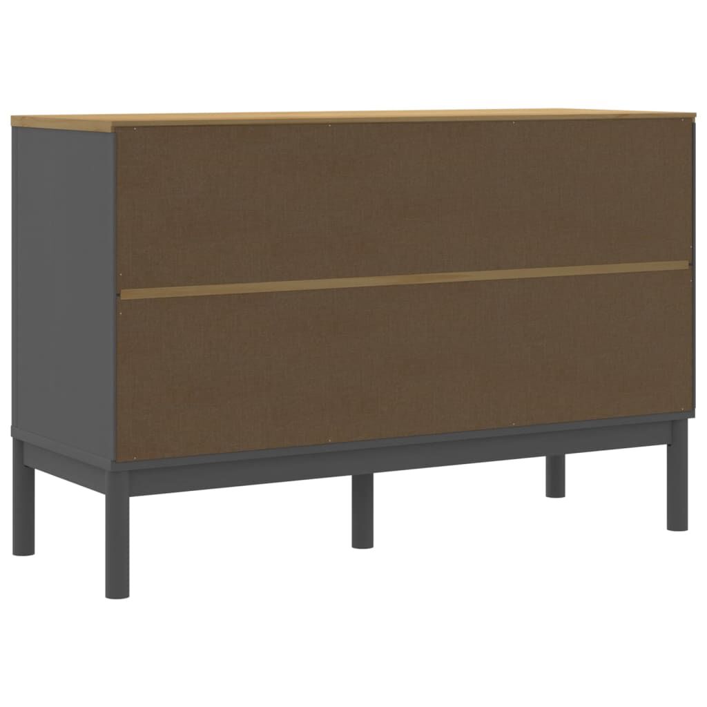 vidaXL Ντουλάπι FLORO Γκρι 114 x 43 x 74 εκ. από Μασίφ Ξύλο Πεύκου
