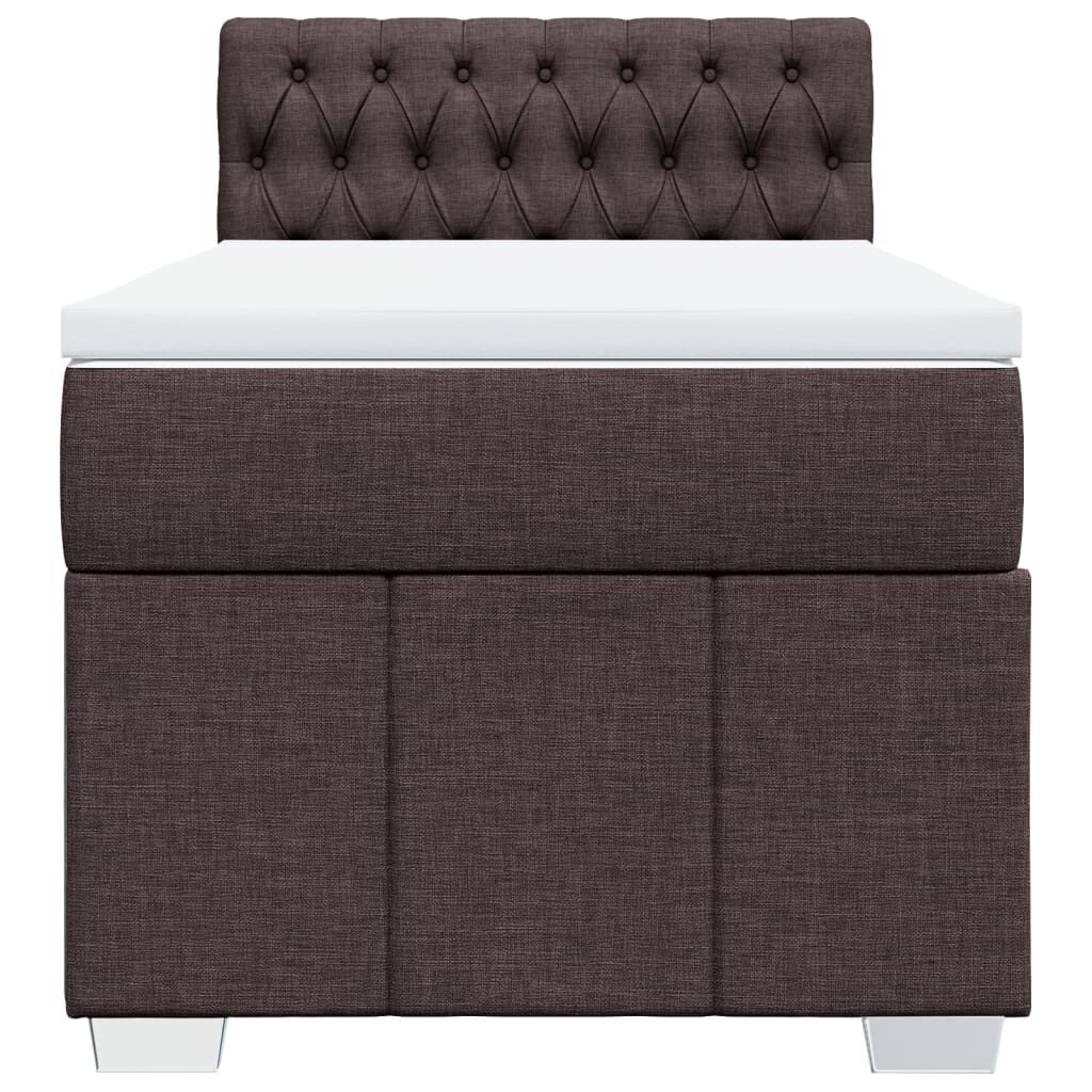 vidaXL Κρεβάτι Boxspring με Στρώμα Σκούρο Καφέ 80x200 εκ. Υφασμάτινο
